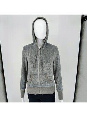 2010s Victoria's Secret VSX Sexy Sport Grey Zip-Up Hoodie Jacket (Small)